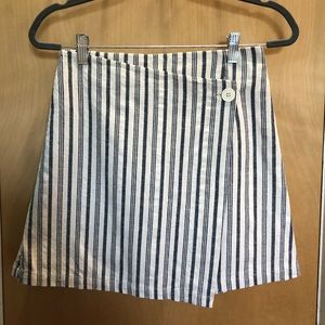 Oak + Fort Striped Asymmetrical Mini Skirt